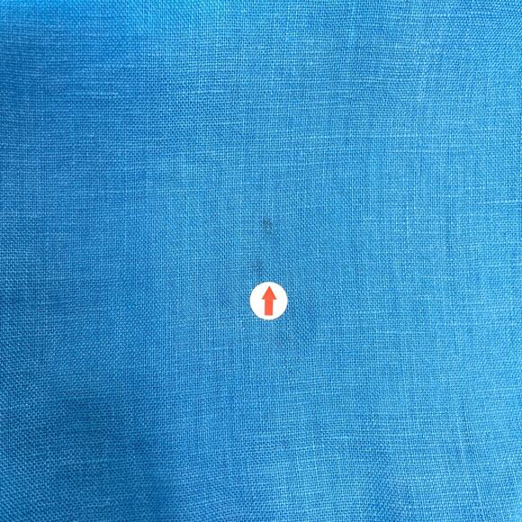 JM Collection‎ Women Jacket 16 Linen Blue 3/4 Sleeve Coastal Classic Boxy READ - Picture 8 of 9